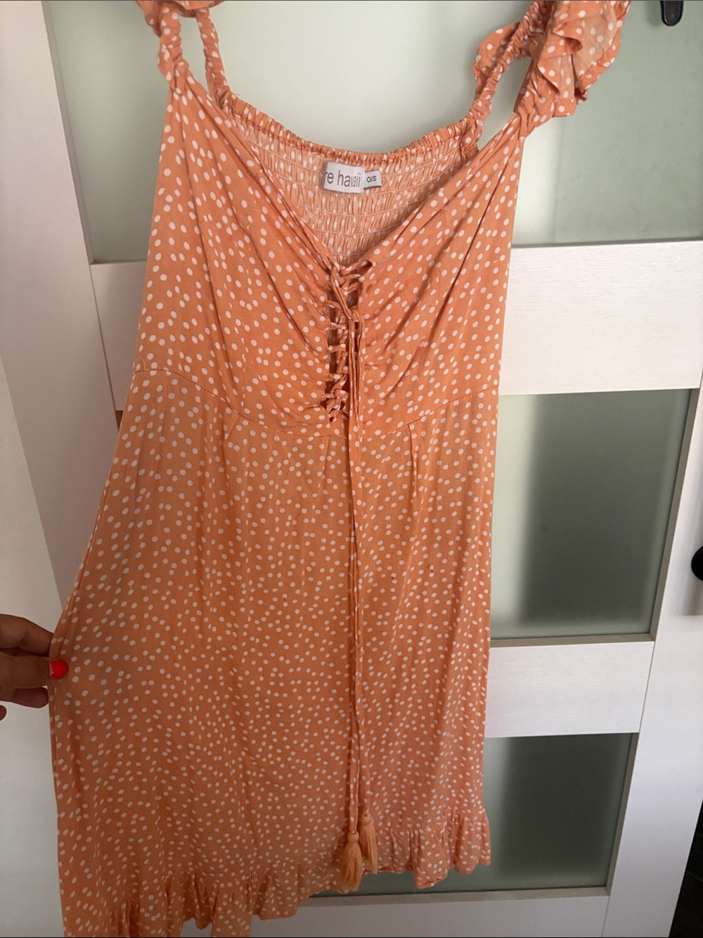 Tiare Hawaii Peach Polka Dot dress
